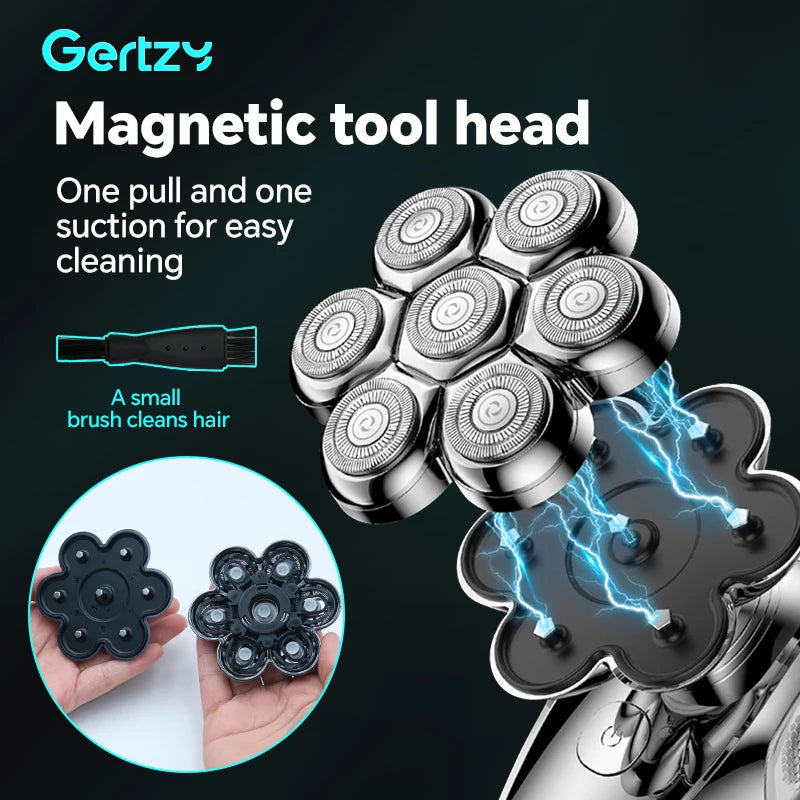 USB charging electric men's shaver standalone, hair clipper, seven blade head can be used as a bald head machine