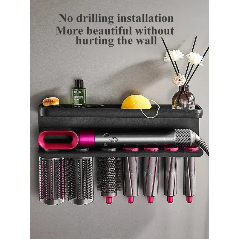 Hairdryer Holder Wall Mount Suitable For Dyson Airwrap Shelf Dryer And Hair Curler Holder Storage Rack Bathroom Organizer FR2002