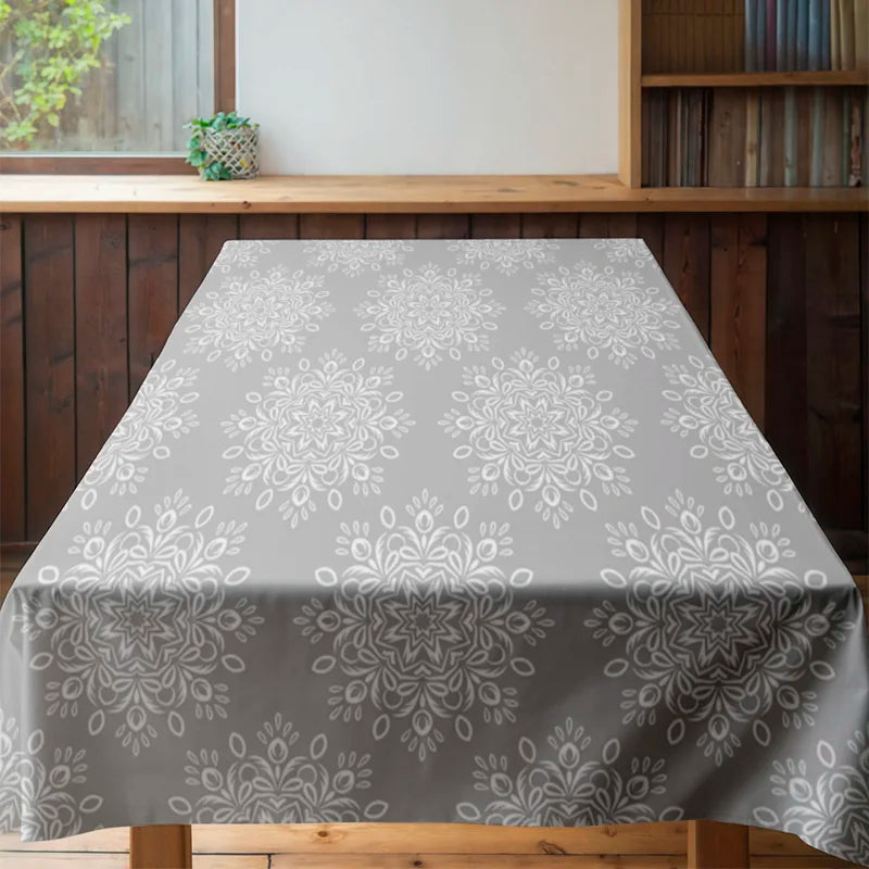 Modern Floral Printed Rectangular Tablecloths for Dining Room Decor Easy Care Polyester Fabric with Multiple Size Options Availa