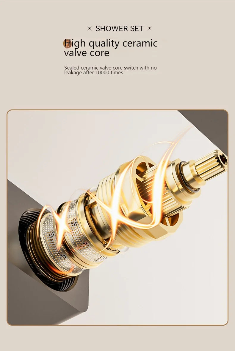 Smart Digital Display Bathroom Shower Set Piano Key Rainlfall Bath Showers System Set Apartment Bathtub Shower Faucet Full Set