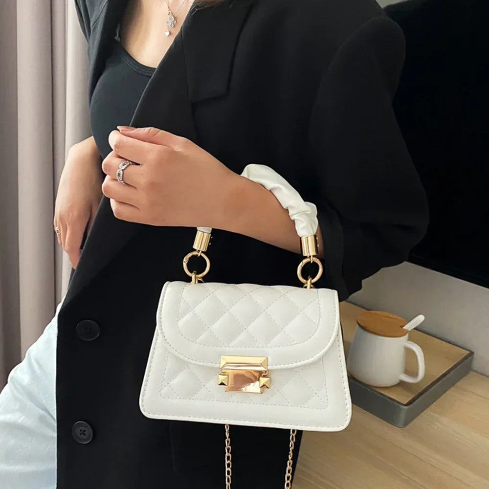 Women PU Leather Shoulder Bags Small Messenger Designer Female 2024 New Fashion Chain Rhomboid Crossbody Bag Ladies Mini Handbag