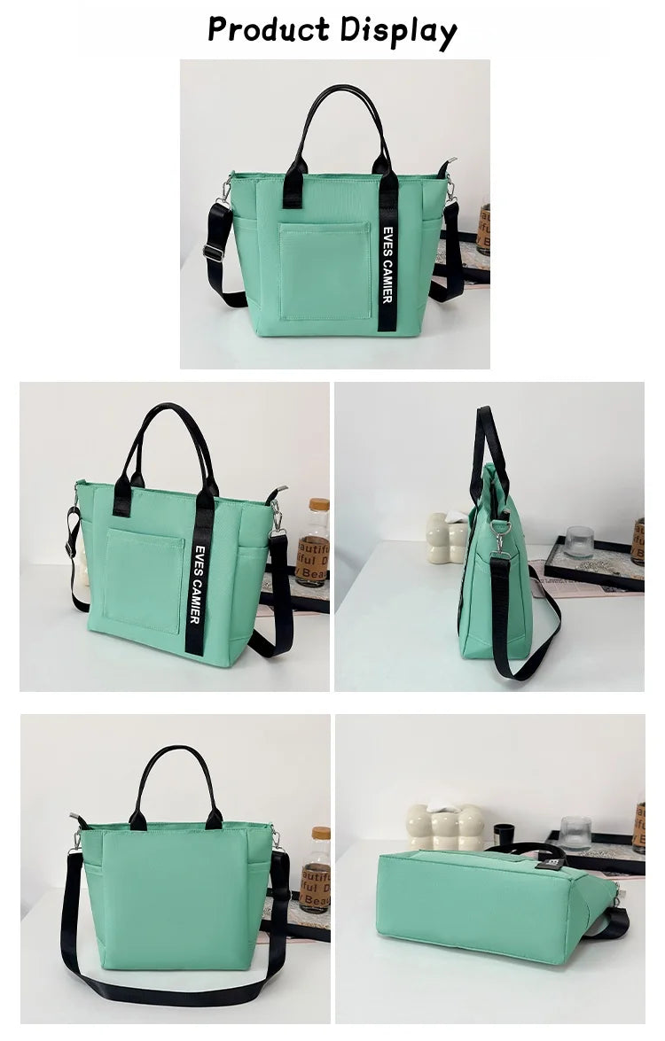 Nylon Fabric Shoulder Bag Casual Large Capacity Versatile Crossbody Bag Daily Commuting Tote Bag