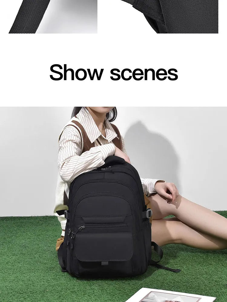 A Multi-layer Waterproof And Stylish Backpack Oxford Large-capacity Simple Commuter Out-of-town Student Backpack