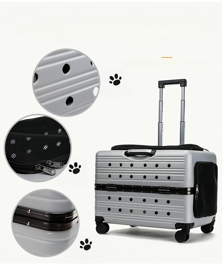 Pet Trolley Bag Case Carrier for Cats Expands Transparent Puppy Move Bag Travel with Wheels Pet Items Portable Cat Holder Basket
