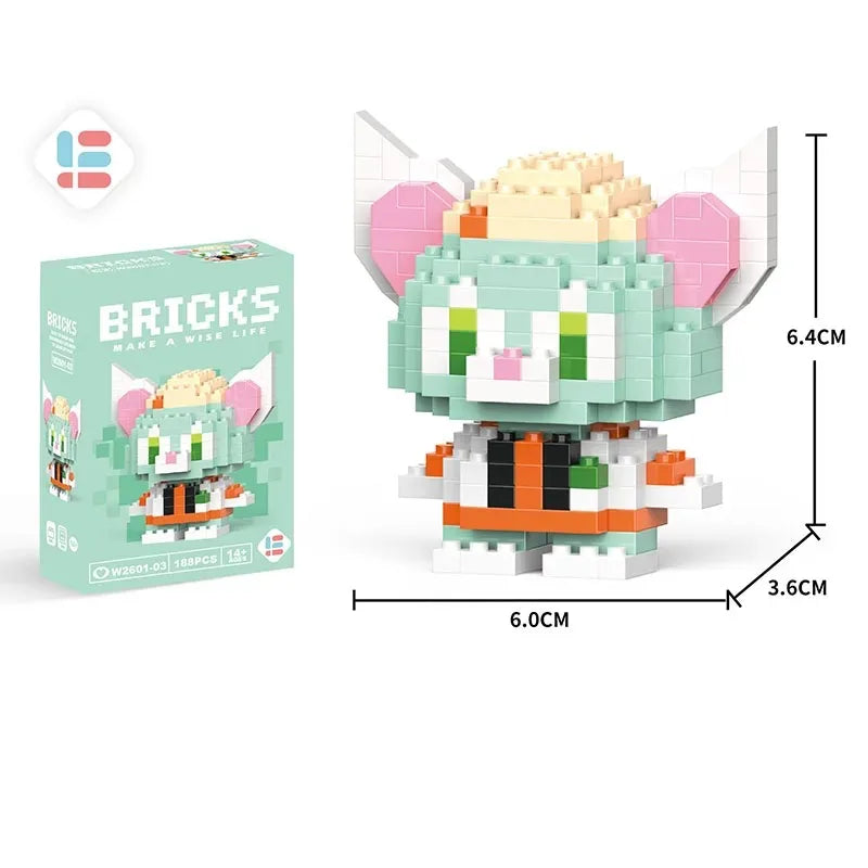 Disney LiLo Stitch Toys Building Blocks  Pikechu lega Anime Cartoon Character Model Building Blocks Toy for children Gift