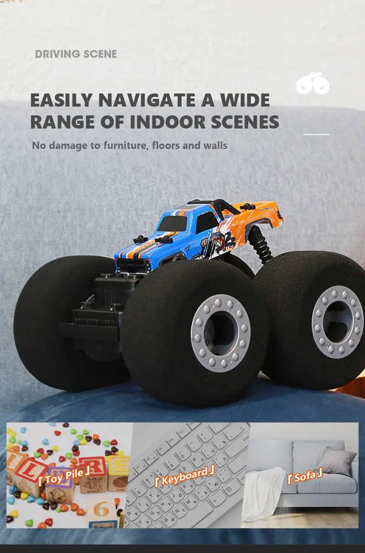 RC Car Stunt Drift Soft Big Sponge Tires Buggy Vehicle Model Radio Controlled Machine Remote Control Toys For Boys Gifts Indoor