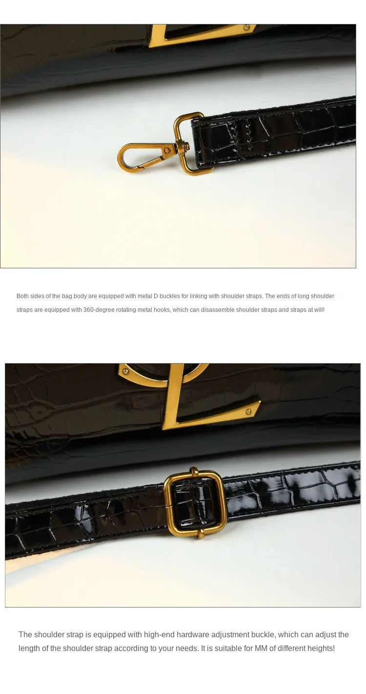 High-grade light luxury handbag 2024 new autumn and winter fashion Tote bag women's crocodile print single shoulder crossbodybag