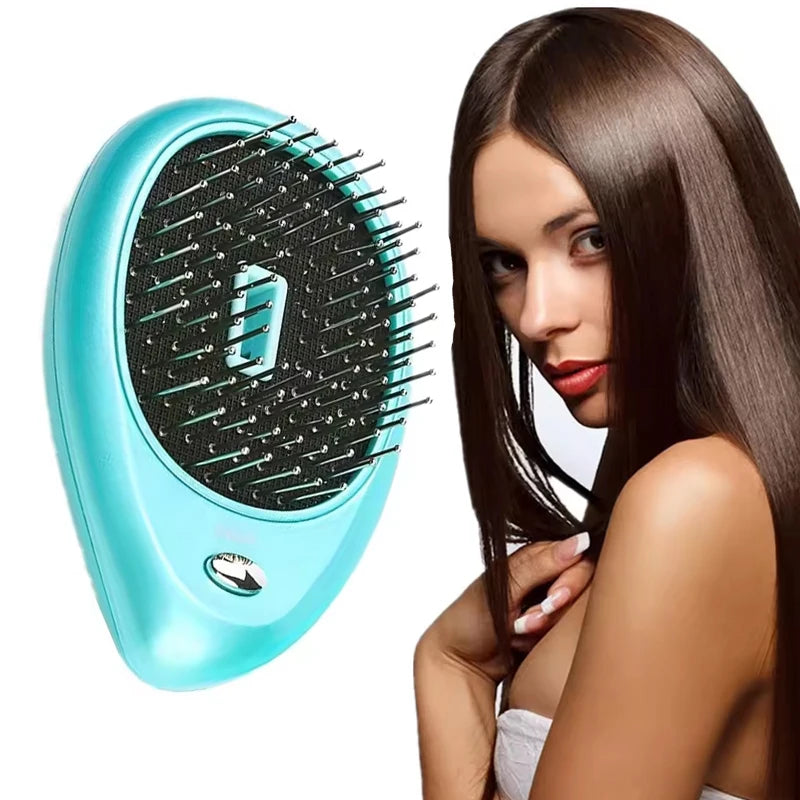 Hot Selling Battery Negative Ion Massage Comb Portable Negative Ion Massage Scalp Hair Brush To Relax The Scalp
