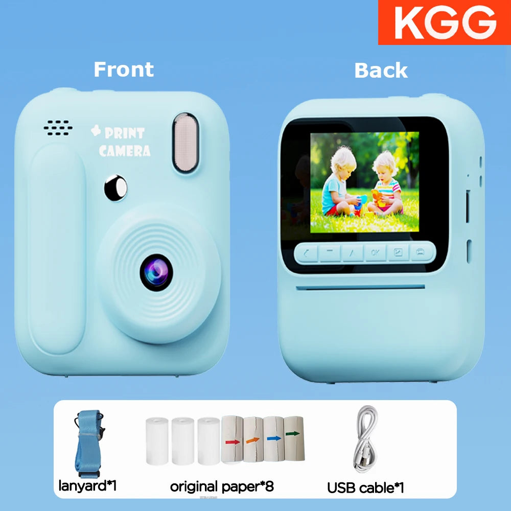 Color Printing Camera  Kids Instant Camera 32GB 1080P Thermal Print Digital Camera Print Photo Video Games Music Children Gift