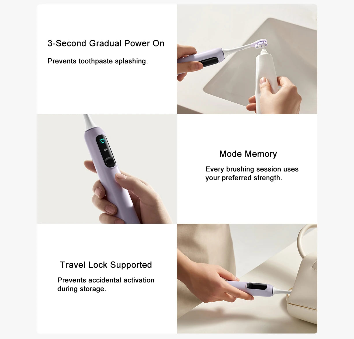 XIAOMI MIJIA Sonic Vibration Electric Toothbrush Pro,Smart 4 Modes, Long Battery Life, IPX8 Waterproof,LED Screen & Travel Lock