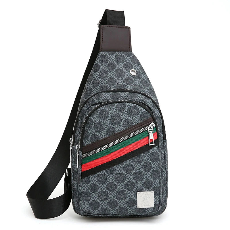 Men's Multifunction Messenger Bag Shoulder Cloth Chest Bags Crossbody Casual Handbag with Earphone Hole