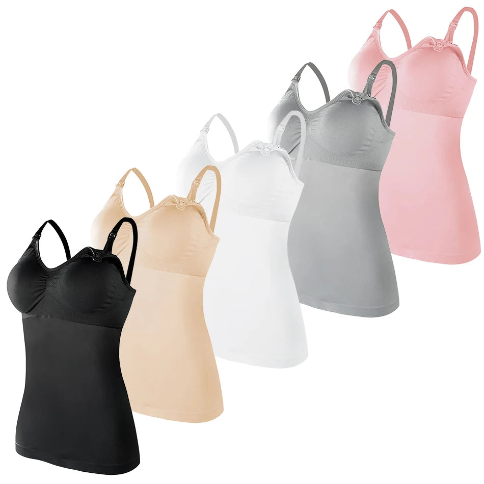 Maternity Breastfeeding Bra Tank Tops Women Comfortable Pressure Reducing Adjustable Shoulder Straps Anti Sagging Pregnant Bra