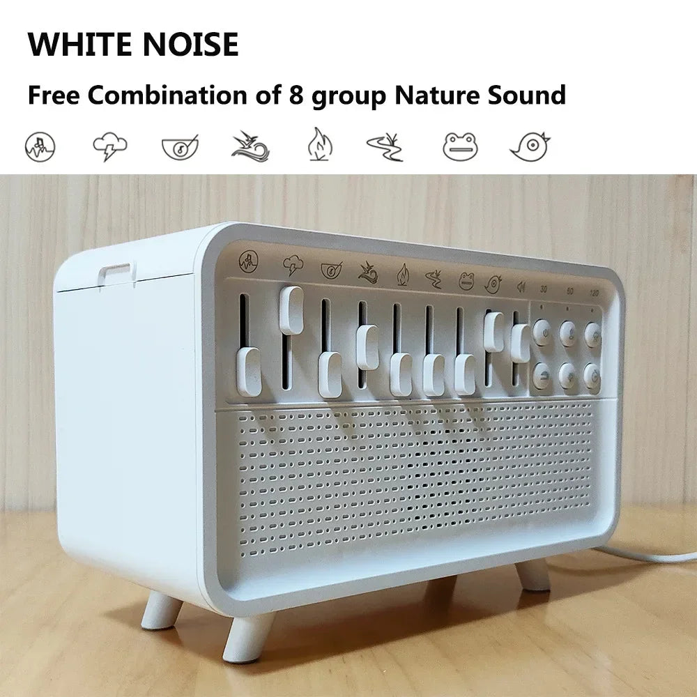 4 in 1 HIFI Bluetooth Speaker LED White Noise Speaker White Noise Sleep Aid Night Light Humidifier Machine with 8 Nature Sounds