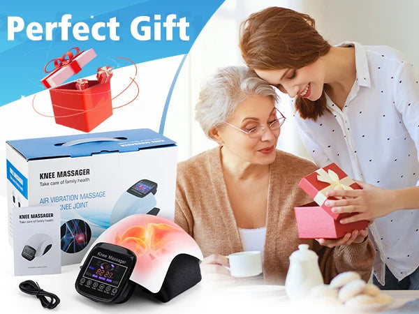 Heated Vibration Knee Massager for Joint Electric Knee Brace Red Light Knee Care Home Office Airbag Relaxing Treatment Knee Pad