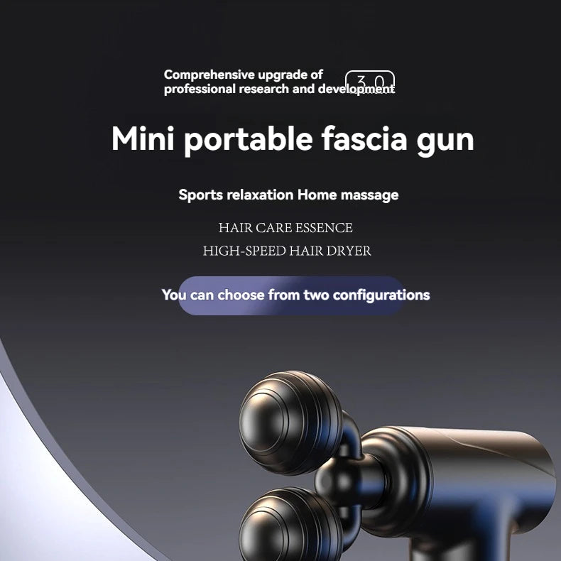 2025 New Mini Double Headed Fascia Gun Portable Fitness Muscle Electric Massage Gun Relaxing Cervical Fascia Gun