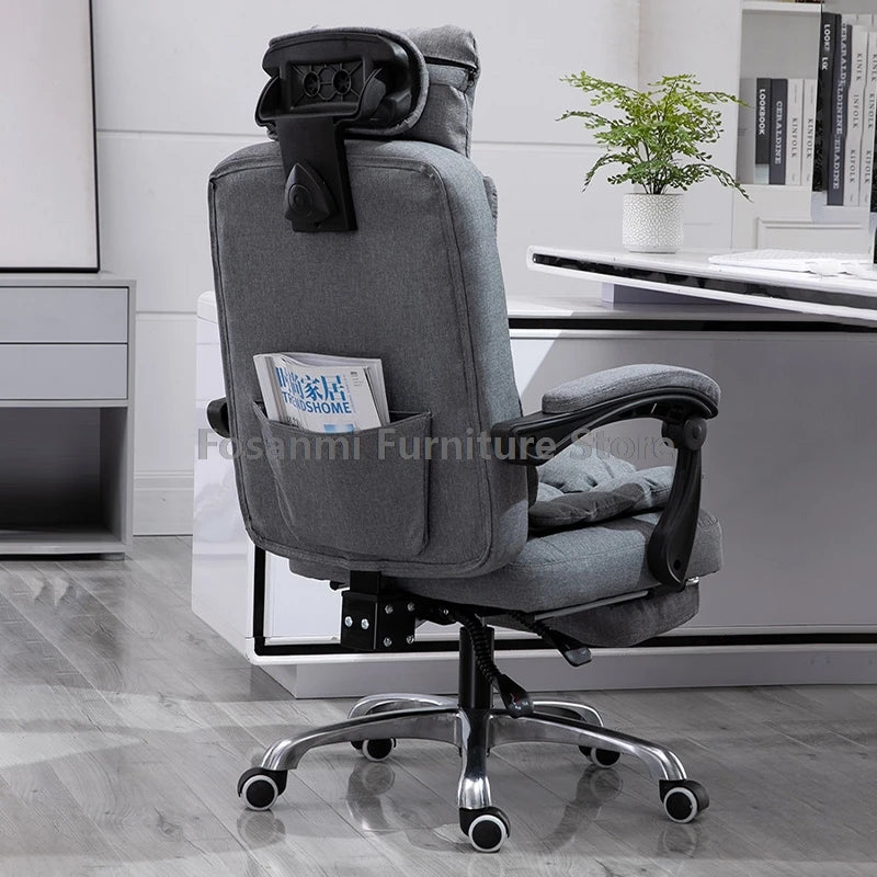 Comfy Fabric Gamer Computer Chair with Removable Soft Cushion Ergonomic Reclining Gaming Chair Adjustable Office Home Desk Chair