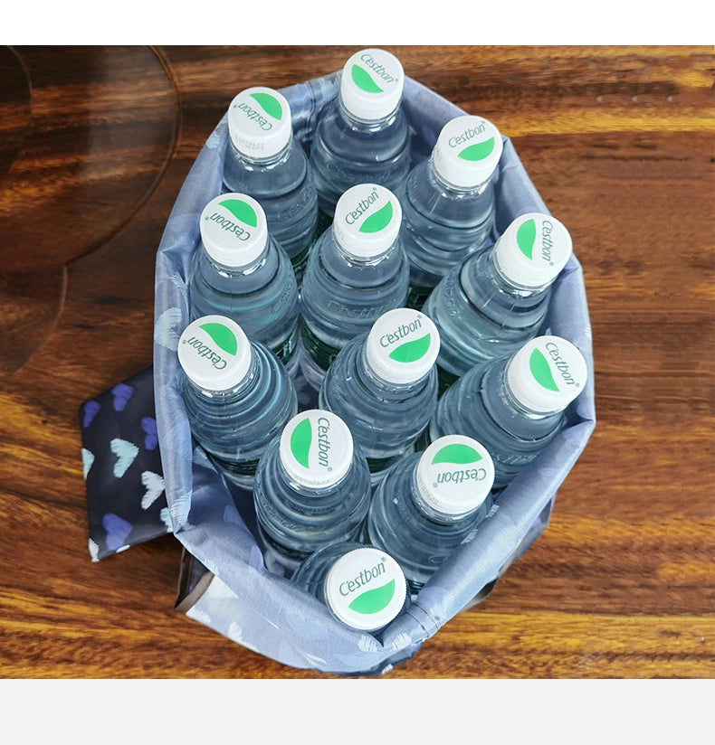 Eco-Friendly Folding Shopping Bag Reusable Portable Shoulder Handbag for Travel Grocery Fashion Pocket Tote