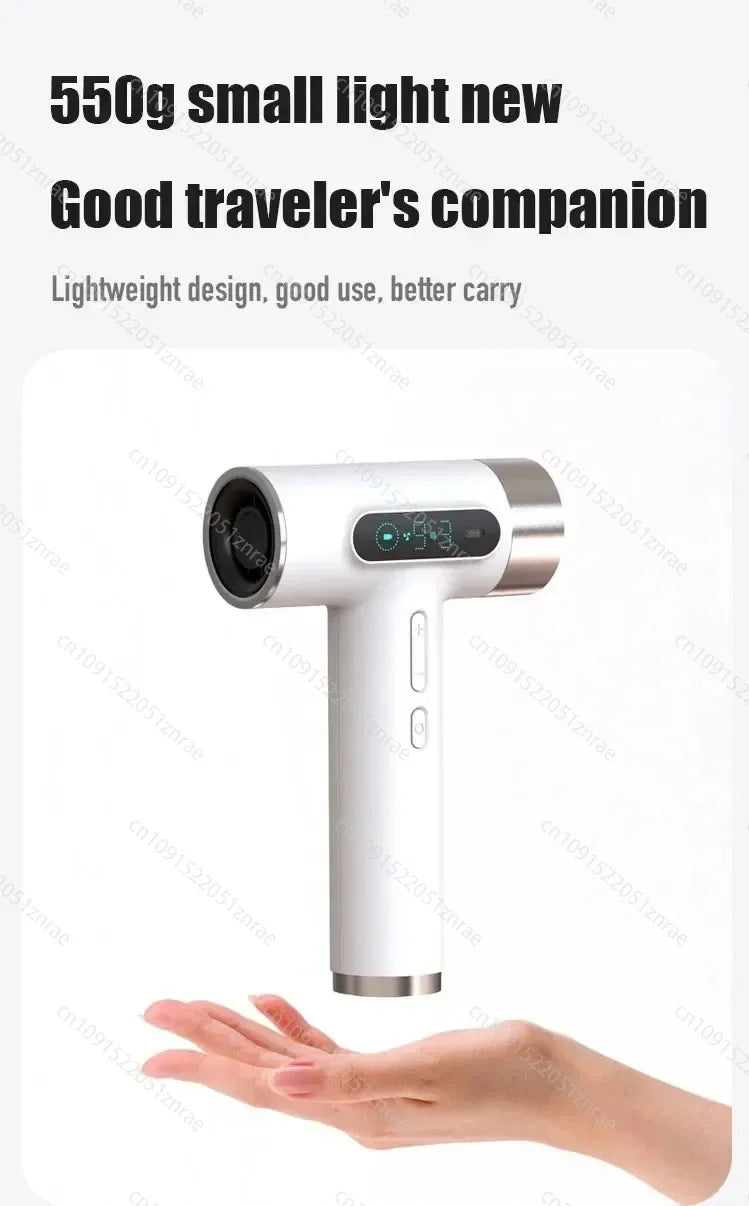 Super Portable USB Charging Wireless Hair Dryer 100000RPM High Wind Powerful Cold/Hot Air Styling Tools LED Display