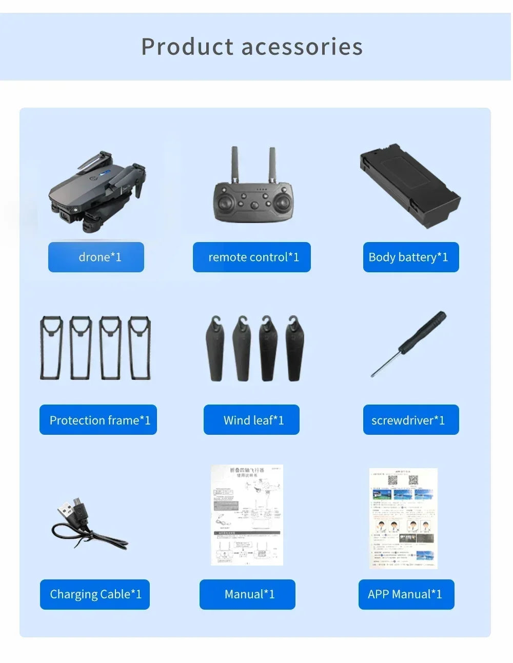 E88 Mini Drone 4K HD Camera WiFi FPV Foldable Quadcopter for Kids Adults Gift Toy RC Aircraft