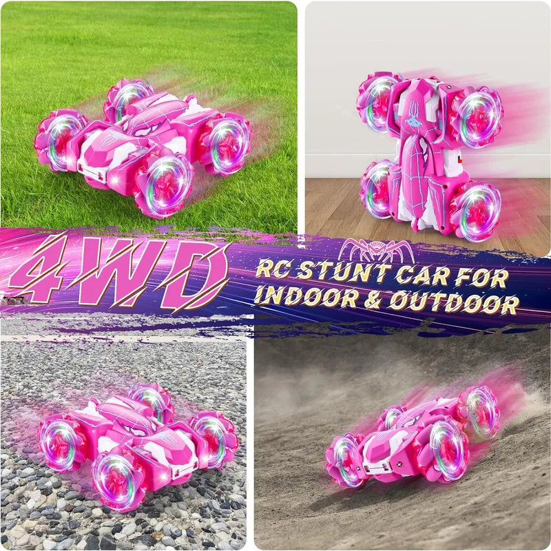 Hot selling Transparent amphibious vehicle waterproof stunt gesture rolling four-wheel drive remote control car children's toy