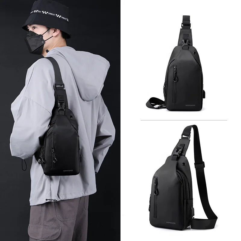 Crossbody Bag Fashionable Large Capacity Waterproof Lightweight Leisure Soft Comfortable Men Single Shoulder Bags