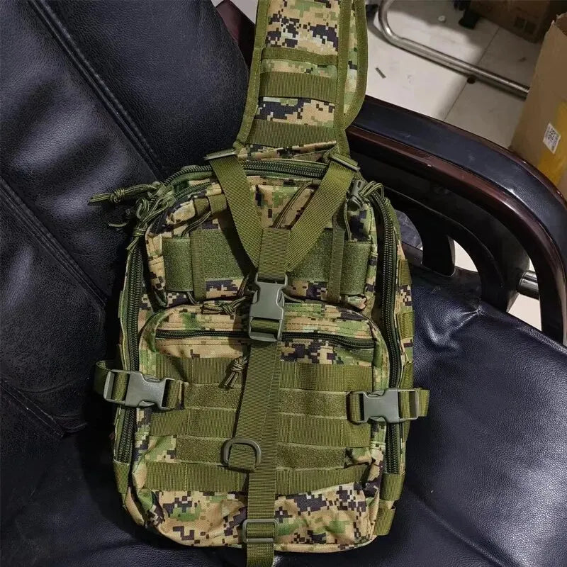 Rilibegan Chest Bag Waterproof Oxford Single Shoulder Bags Tactical Chest Bags Big Capacity Crossbody Bags Camouflage Chest Bag