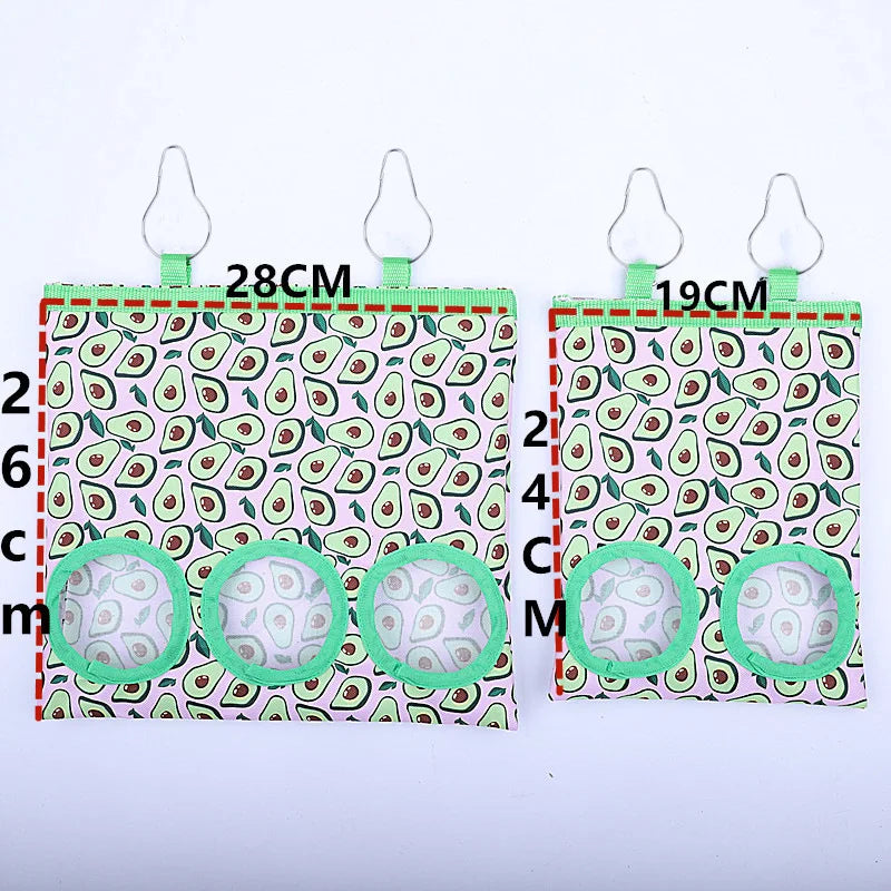 2/3 Holes Hanging Hay Bag with hooks for Bunny Guinea Pigs Small Animal Feeder Rabbit Food Dispensers Bag Pet Feeding Bag