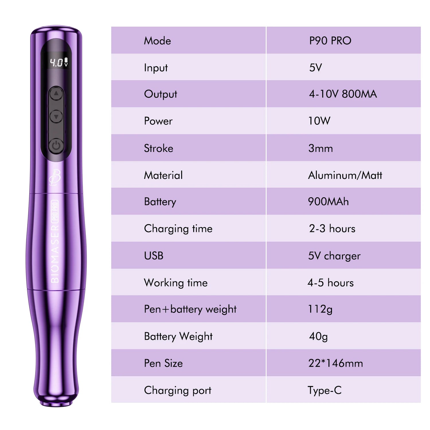 BIOMASER P90 Pro Wireless Rotary Rechargeable PMU Tattoo Machine Permanent Makeup Microblading Eyebrow Lip Eyeliner Tattoo Gun