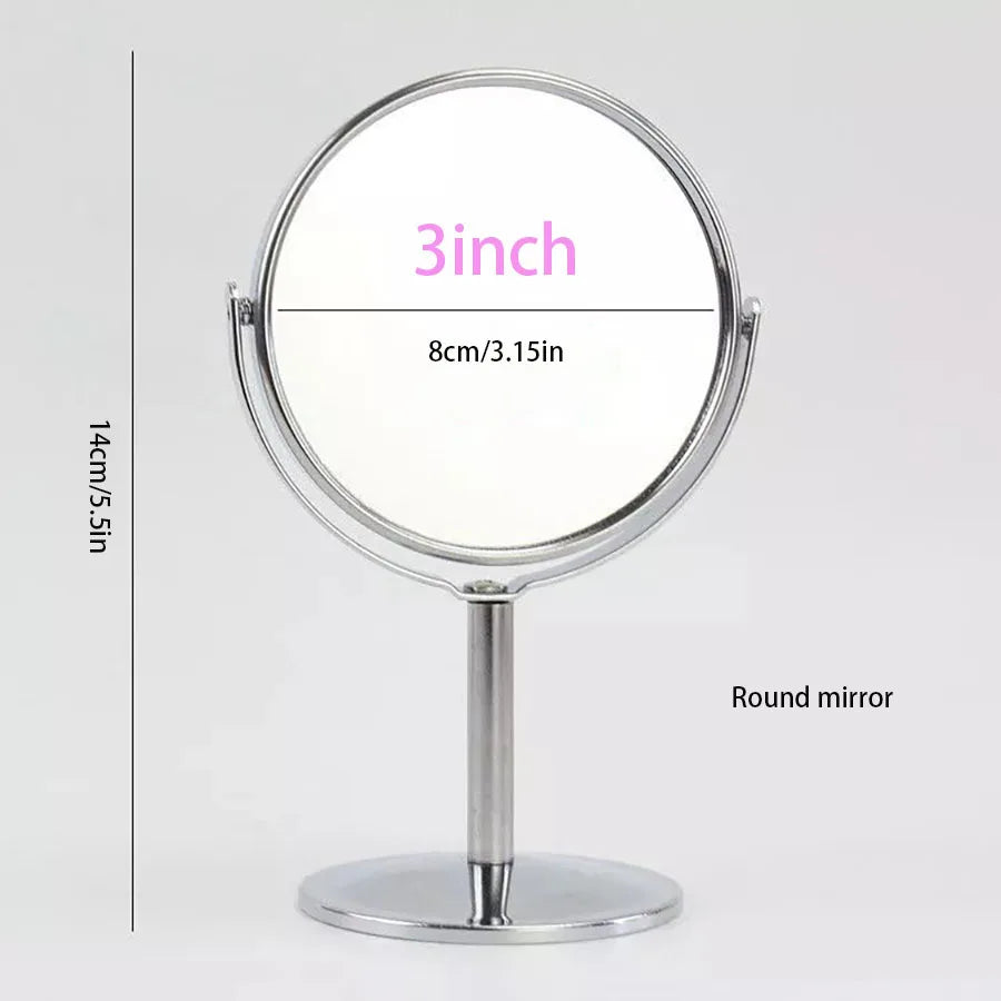 Makeup Mirror Portable Makeup Mirror Double sided Metal 3-inch 4-inch Round/Oval/1:2 Magnifying Mirror Face Rotating Mirror