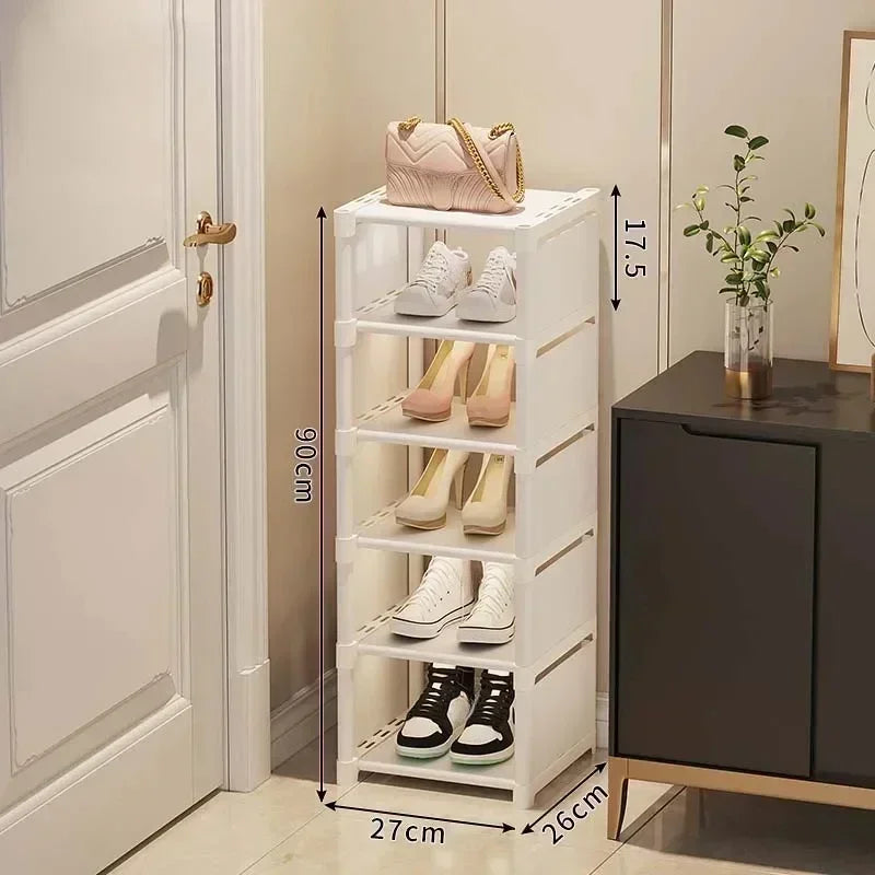Multilayer Storage Cabinet for Doorway Shoe Shelf for Home Dustproof Shoe Organizer for Entryway Rental Apartment Easy Assembly
