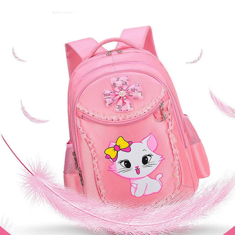 Children Backpack Pink Cute Cat Kindergarten Kid School Bag Backpack Girl Student Teenagers Waterproof Primary Bookbag SchoolBag