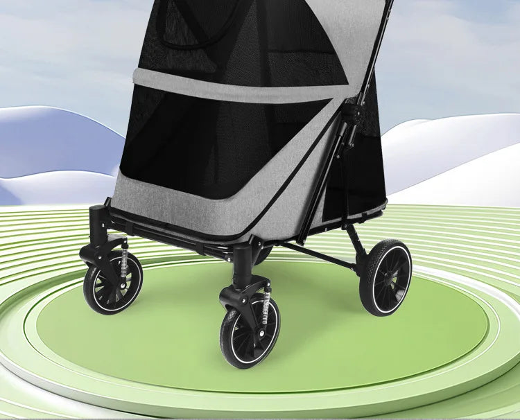 Foldable Medium To Large Pet Stroller with A Load-bearing Capacity of Up To 55kg Providing Ample Space for Elderly Dogs 2025 New