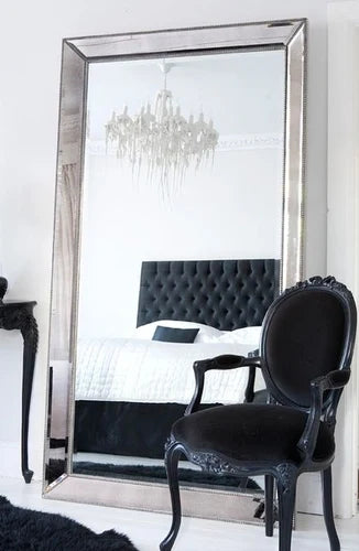 Full Length French Style Mirror Decoration Wall Living Room Aesthetic Mirror Luxury Vintage Floor Standing Espelho Accessories