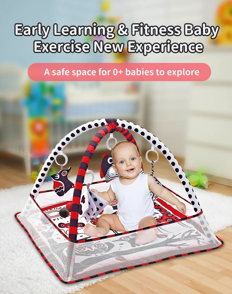 Baby Play Gym Play Mat Tummy Time Activity Game Pad 0-36 Months Newborn Baby Crawling Blanket Baby Fitness Stand Toys Gifts