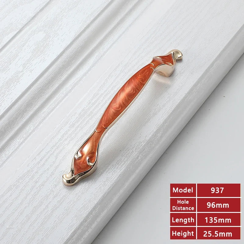 YM Red Amber Cabinet Handles Drawer Knobs for Kitchen Dressers Closets Wardrobe - Furniture Storage Door Pulls