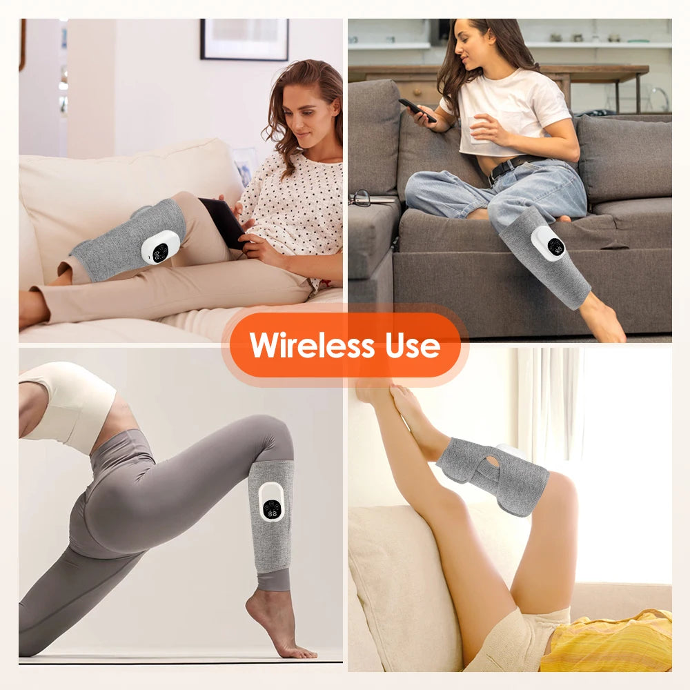 Wireless Air Pressure Calf Massager Machine 4 Modes Kneading Leg Massager Foot Leg Muscle Relaxation Promote Blood Circulation