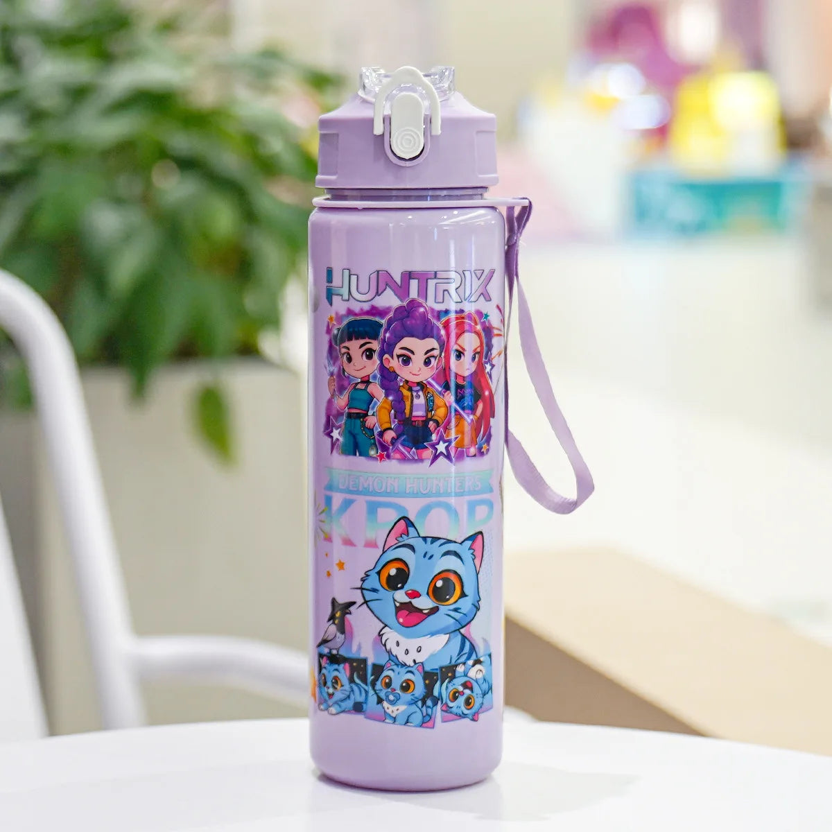 Miniso Portable Outdoor Straw Plastic Water Cup New K-Pop Hunter Magic Girl Group Children'S Cross-Border Drinkware