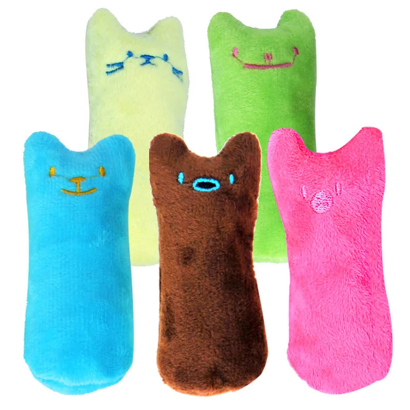 Teeth Grinding Catnip Toys Funny Interactive Plush Cat Toy Pet Kitten Chewing Vocal Toy Claws Thumb Bite Cat mint For Cats