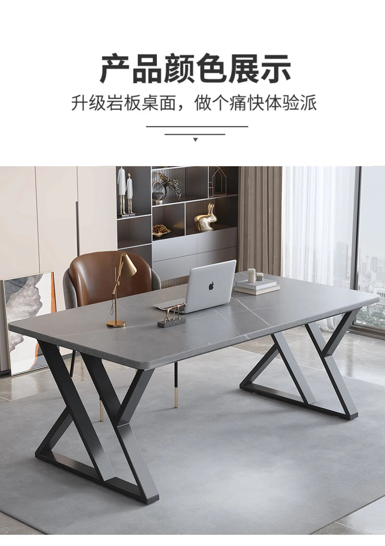 Modern rock board computer desk minimalist design elegant interior gaming desk Mid century luxury mesa para computador furniture