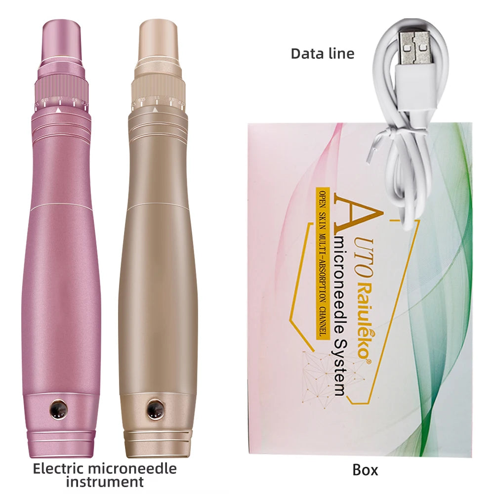 Professional Derma Pen Microneedle Pen With Needles Cartridges Skin Care Device Wireless Microneedling Machine Beauty Tool