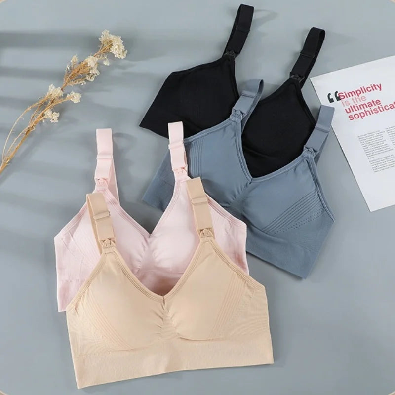 1pcs Maternity Nursing Bras Pregnant Women Skinny Breastfeeding Clothing Underwear  Female Breathable Push Up Bra