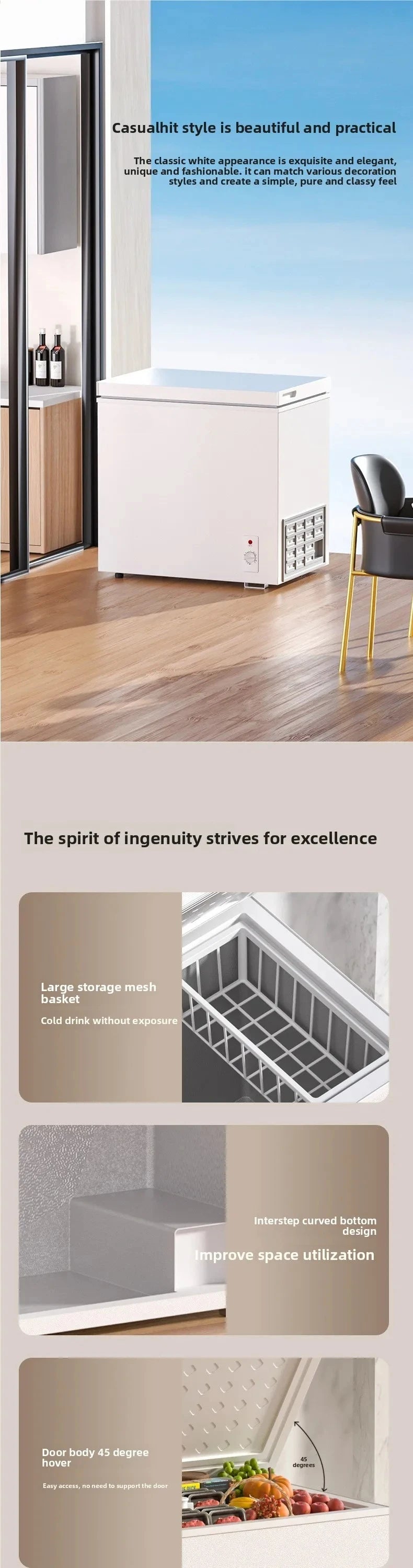 First-class Energy Efficiency Small Freezer Household Small Full Freezer Refrigerated Dual-purpose Mini Frost-free Freezer