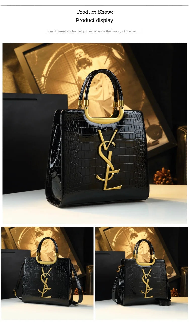 High-grade light luxury handbag 2024 new autumn and winter fashion Tote bag women's crocodile print single shoulder crossbodybag