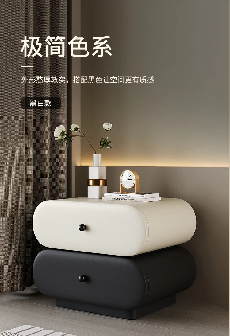 Glamour Cream Style Nightstands Tiny Cute Space Saving Bedside Tables Minimalist Luxury Mesitas De Noche Bedroom Furniture