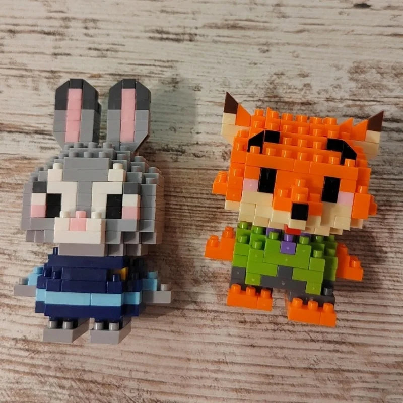 Disney Anime Princess Building Blocks Stitch Mickey Mouse mini Action toy Figures Blocks Toys Bricks Assemble Toys Kids Gifts