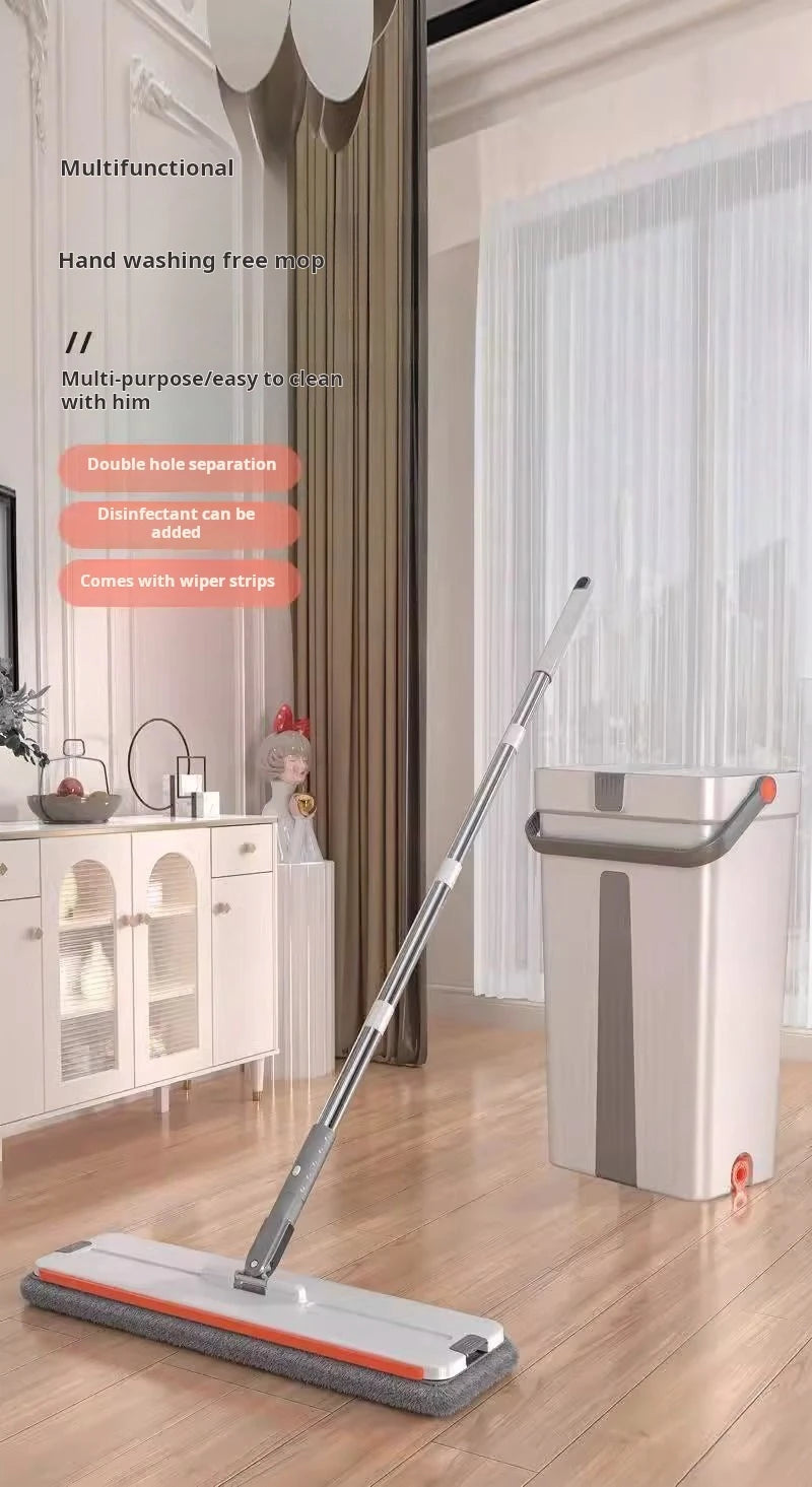 Microfiber Mop with Bucket, 360 Rotating, Flat Squeeze, Floor Cleaner Tool, Home Kitchen, Multifunction Cleaning Mops