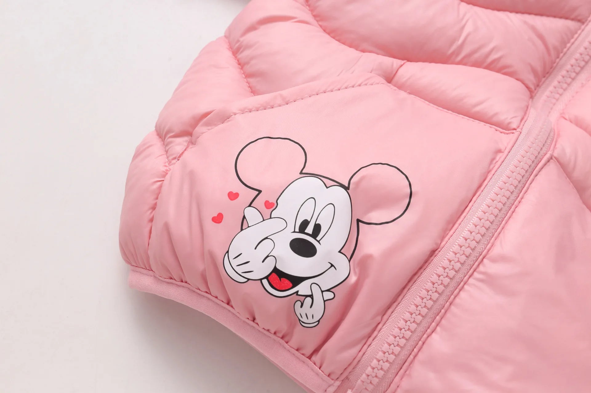 Mickey Mouse Kids Winter Hooded Coat New Lightweight Thermal Thicken Padded Jacket for Boys Girls Cotton Blend Zipper Outerwear