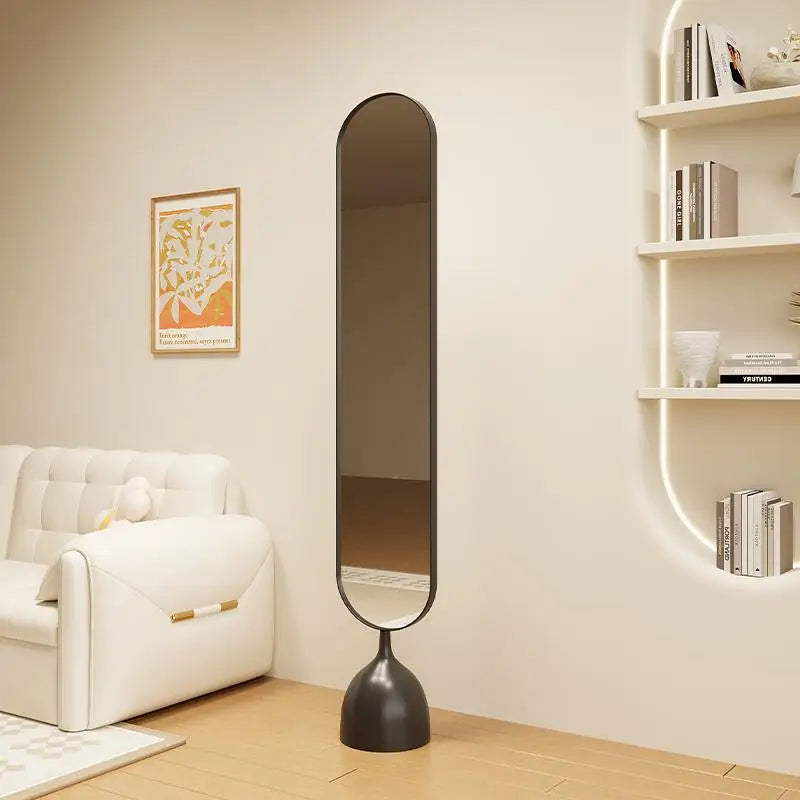 Dressing Mirror Full Body Nordic Household Movable Floor-standing Light Luxury Living Room Rotary Celebrity Explosion Proof Full