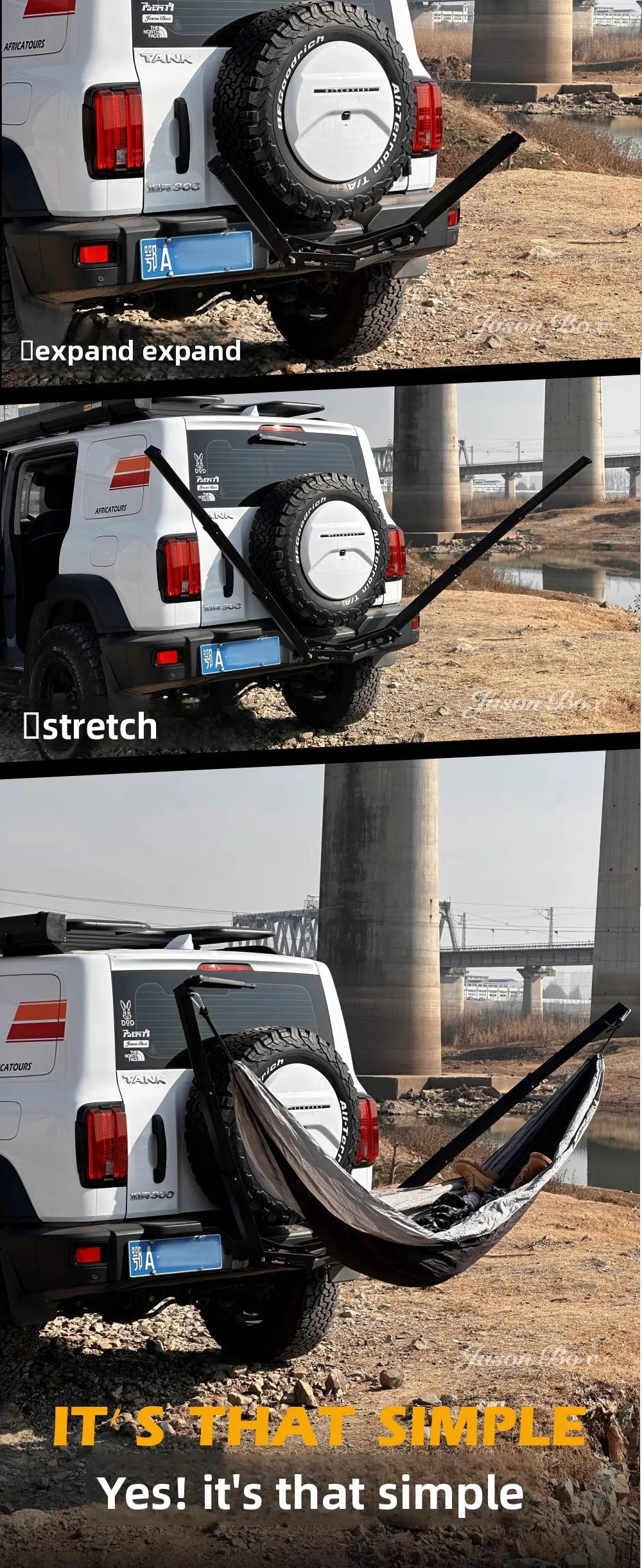 Universal Car Hammock Stand - Adjustable & Foldable Vehicle Mount Kit W/ Parachute Bed, Fits All Cars & SUVs