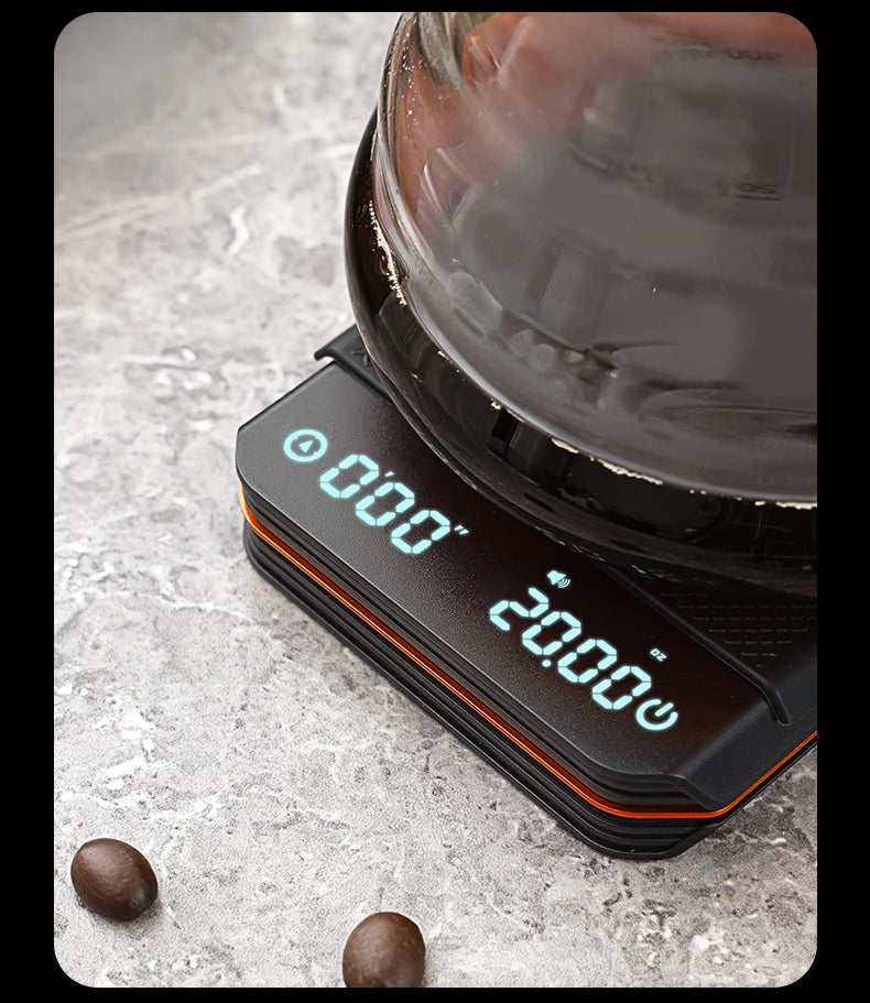 Portable Digital Coffee Scale – Rechargeable High-Precision Kitchen Scale with Timer 2kg/0.1g Accuracy for Pour-Over, Espresso
